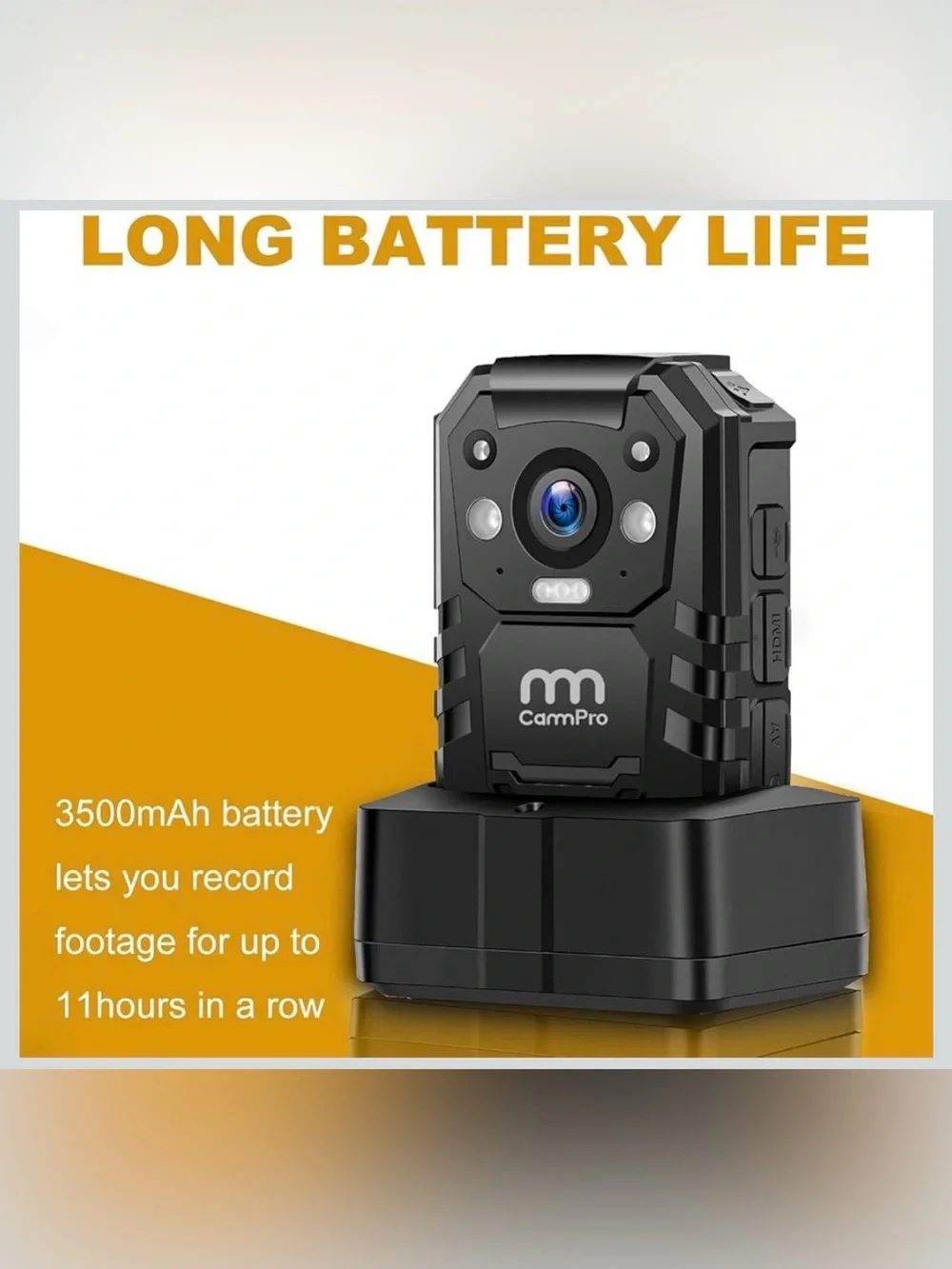 1296P HD Police Body Camera,128G Memory,CammPro I826 Premium Portable BodyCamera